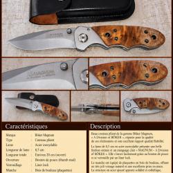 Couteau pliant MAGNUM by B&Ouml;KER - Manche bois figur&eacute; - &Eacute;tui