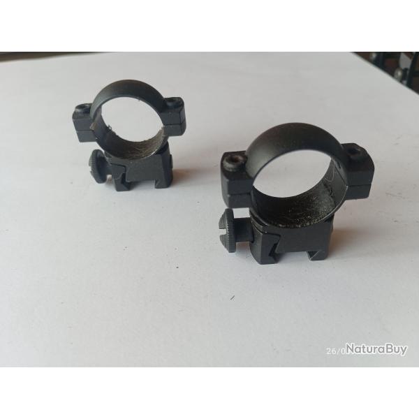 Colliers montage optique - � 25,4 mm pour rail 11 mm