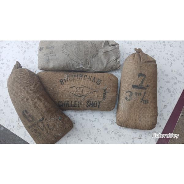 plomb chasse en sac tole de jute