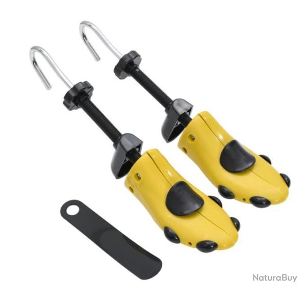 Tendeurs chaussures plastique jaune EU 37-41 r�glables avec chausse-pied