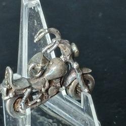 pendentif vintage harley davidson custom en argent