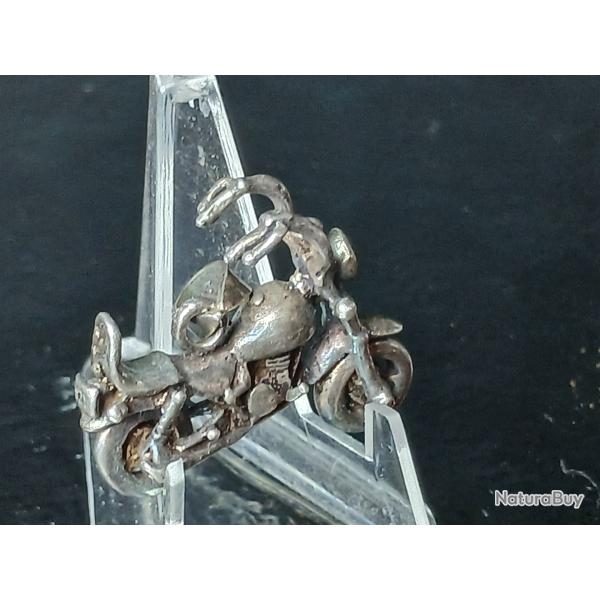 pendentif vintage harley davidson custom en argent