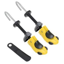 Tendeurs chaussures plastique jaune EU 34-37 r&eacute;glables avec chausse-pied
