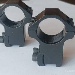 Colliers montage optique - &Oslash; 25,4 mm / 1" pour rail 11 mm
