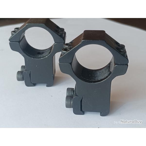 Colliers montage optique - � 25,4 mm / 1" pour rail 11 mm