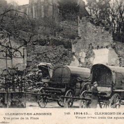 Carte Postale Clermont-en-Argonne 1914-1915 Vue prise de la Place -N&deg;8781