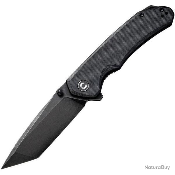 Couteau Pliant Civivi Brazen Tanto Lame Acier D2 Noire Manche G10 Noir Linerlock CIVC2023C