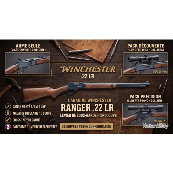Carabine � levier de sous-garde Winchester Ranger .22 LR 10+1 coups PACK LUNETTE 3-9X40