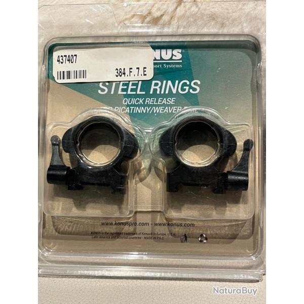 Colliers Acier KONUS #7407 Quick Release 25.4mm (1") Medium - NEUF SOUS BLISTER
