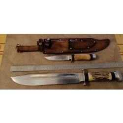 Rare double Anton Wingen Jr Othello. Solingen Ancien couteau haut de gamme de chasse Allemand .