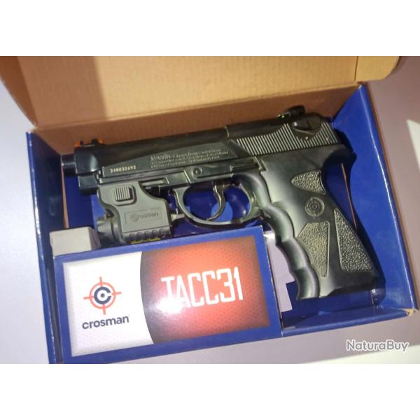 Pistolet Crosman TAC C31 - BB 4.5 mm - CO2 - 4.1 joules + Pointeur Laser