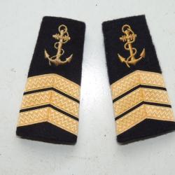 MARINE NATIONALE :  EPAULETTES MANCHONS -  MAITRE - ETAT NEUF -