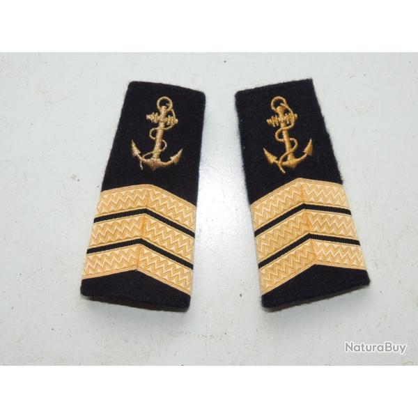 MARINE NATIONALE :  EPAULETTES MANCHONS -  MAITRE - ETAT NEUF -