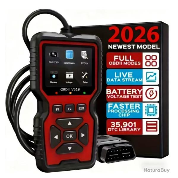 V519, scanner professionnel OBD2 - outil de diagnostic automobile aliment� par USB, avec affichage