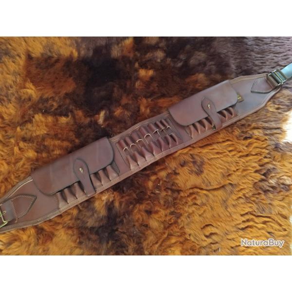 Cartouchi�re de chasse en cuir Country Sellerie - 21 balles