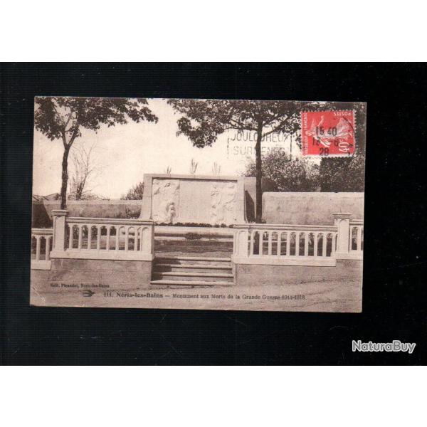 n�ris les bains , monument aux morts de la grande guerre 1914-1918 , 2 cartes