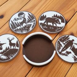 Lot 4 dessous de verre  + support