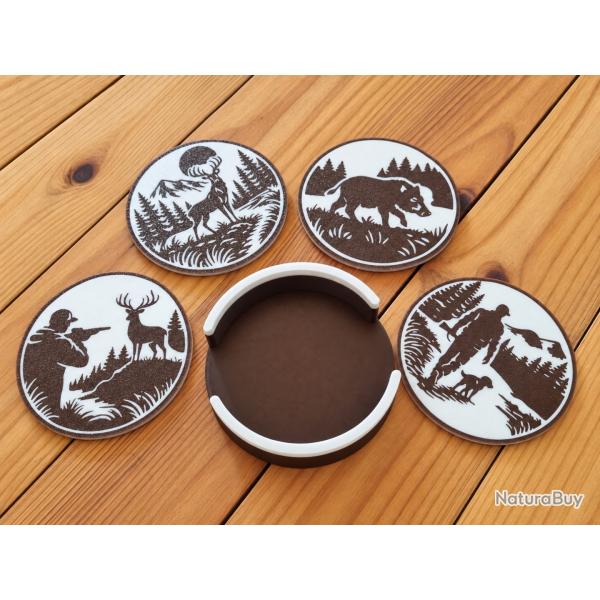 Lot 4 dessous de verre  + support