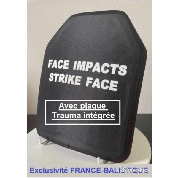 PLAQUE BALISTIQUE AK47+  AVEC TRAUMA INTEGREE - Garantie 10 ans