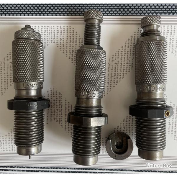 JEUX DE 3 OUTILS carbure LYMAN deluxe 500 S&W plus Shell holder