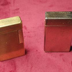 Lot de deux briquets de poche vintage au gaz .  Un  Bugatti et un Za&iuml;ma  Ch&acirc;teau