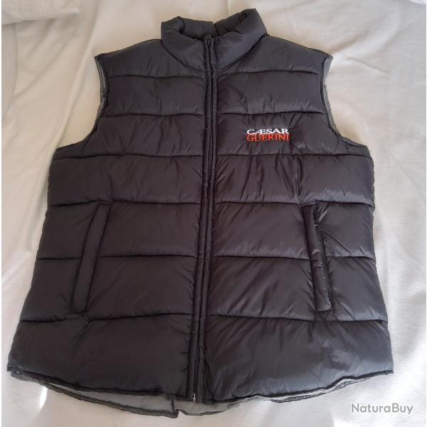 Doudoune noire sans manches Caesar Guerini matelass�e