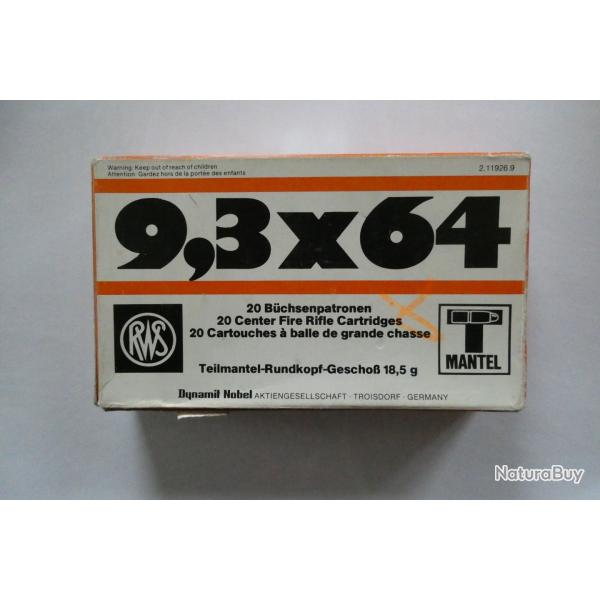 BALLES RWS  9,3 X 64  Port compris