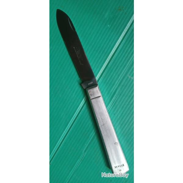 COUTEAU PLIANT DEBUT 20eme  :  PRADEL  mod�le   "  Le Sans Rival  "  . DEPOSE  . INOX   . ETAT NEUF