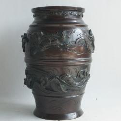 Ancien vase bronze Dragons Chine