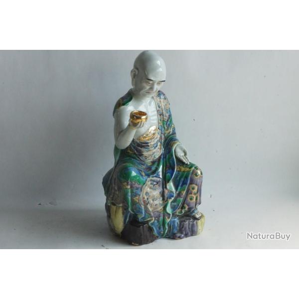 Moine Bouddhiste Luohan c�ramique Famille verte Chine