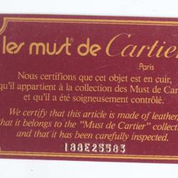 CARTIER Carte de garantie vierge Must de Cartier cuir