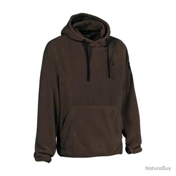 Sweat polaire shirt Percussion � capuche Kaki - Orange / 4XL