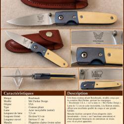 BENCHMADE USA - MEL PARDUE DESIGN - COUTEAU PLIANT - &Eacute;TUI CUIR