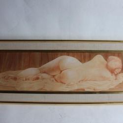 Tableau Dessin-Aquarelle Jean ROUPPERT femme nue &eacute;rotisme
