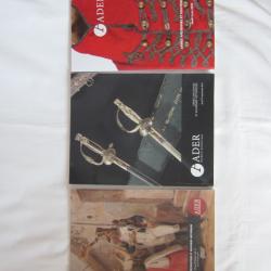 LOT DE 3 CATALOGUES ADER NORDMANN : ARMES ANCIENNES, EQUIPEMENTS ET ACCESSOIRES