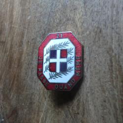 insigne &eacute;mail  21&deg; r&eacute;giment d'infanterie