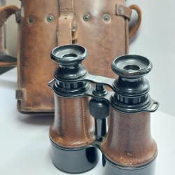 JUMELLES ARMEE ANGLAISE 1917 AVEC FOURREAU CUIR D ORIGINE EXCELLENT ETAT