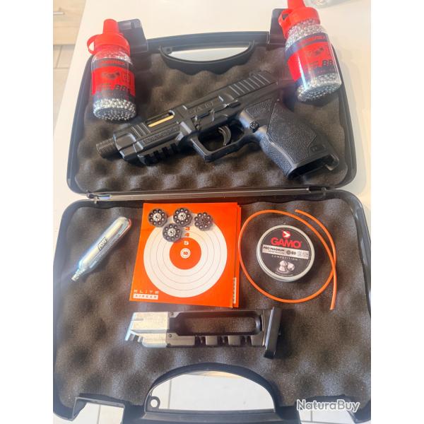 pistolet a  plombs ou billes acier BBs de calibre 4,5 mm Umarex S10 CO2