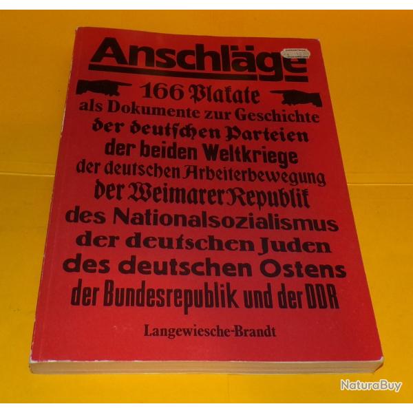LIVRE EN ALLEMAND : 166 AFFICHES POLITIQUES DE 1900 A 1970 , AVEC SON LEXIQUE EXPLICATIF POUR CHAQUE