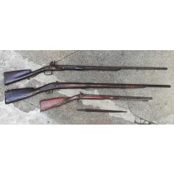 LOT DE 3 FUSILS PLUS UNE PIQUE 18em ET 19em A RESTAURER
