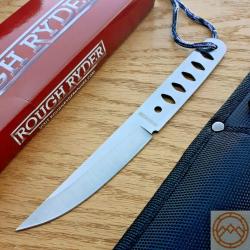 Couteau de BodyGuard Lame Acier Inoxydable Satin&eacute; Pleine Soie Manche Acier Corde Etui Nylon