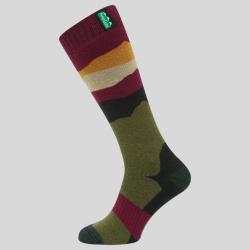 Chaussettes hautes mixtes en laine m&eacute;rinos - Berry stripe - Ridgeline of New Zealand - 43/46 / Ray&eacute;