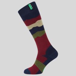 Chaussettes hautes mixtes en laine m&eacute;rinos - Navy stripe - Ridgeline of New Zealand - 39/42 / Ray&eacute;