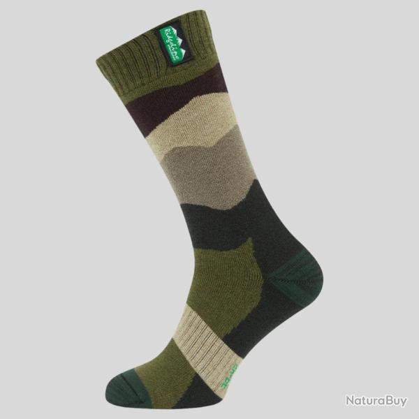 Chaussettes mi-mollet mixtes en laine m�rinos - Olive stripe - Ridgeline of New Zealand - 36/38 / Ra