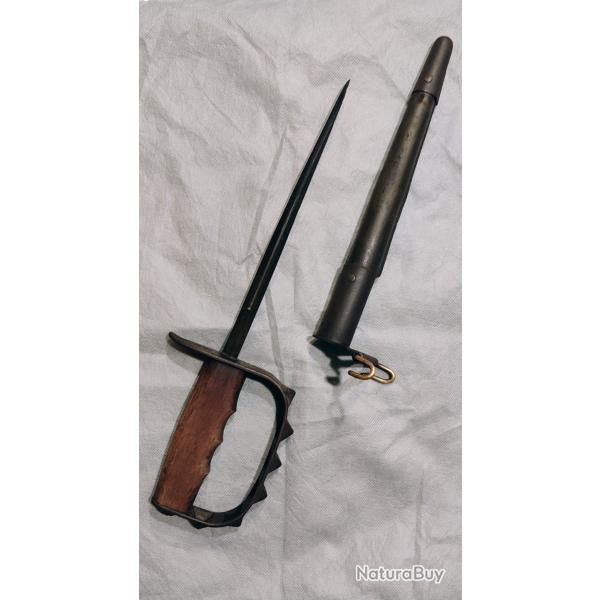 Couteau US 1917 trench knife ww1 US army 14-18 avec fourreau