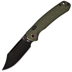 Couteau CJRB Bowie Pyrite Lame Acier AR-RPM9 Manche G10 Vert Top Liner Lock J1942XBGN