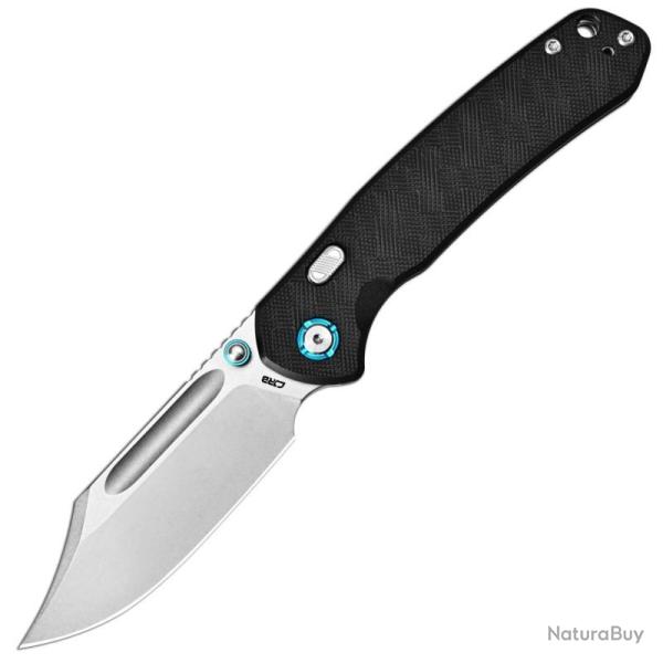 Couteau CJRB Bowie Pyrite Lame Acier AR-RPM9 Manche G10 Noir Top Liner Lock J1942XBK