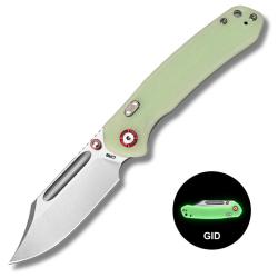 Couteau CJRB Bowie Pyrite Lame Acier AR-RPM9 Manche G10 Phosphorescent Top Liner Lock J1942XGD
