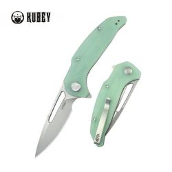 Couteau Kubey Nautilus Lame Acier 14C28N Manche G10 Jade Liner Lock KUB372B