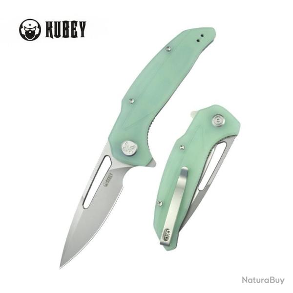 Couteau Kubey Nautilus Lame Acier 14C28N Manche G10 Jade Liner Lock KUB372B